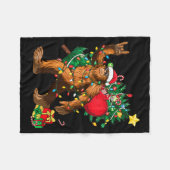 Bigfoot Christmas Tree Lights Xmas Boys Men Sasqua Fleece Deken (Voorkant (Horizontaal))