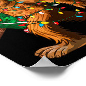 Bigfoot Christmas Tree Lights Xmas Boys Men Sasqua Poster (Hoek)