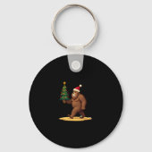 Bigfoot Christmas Tree Santa Hat (1) Sleutelhanger (Voorkant)