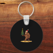 Bigfoot Christmas Tree Santa Hat (1) Sleutelhanger (Voorkant)