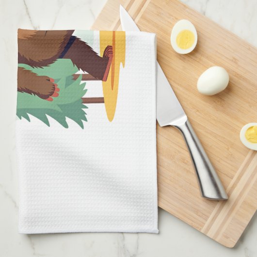 Bigfoot Christmas Tree Santa Hat (1) Theedoek (Quarter Fold)