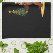 Bigfoot Christmas Tree Santa Hat (1) Theedoek (Gevouwen)