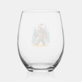 Bigfoot Christmas Tree Santa Hat (1) Wijnglas Zonder Voet (Achterkant)