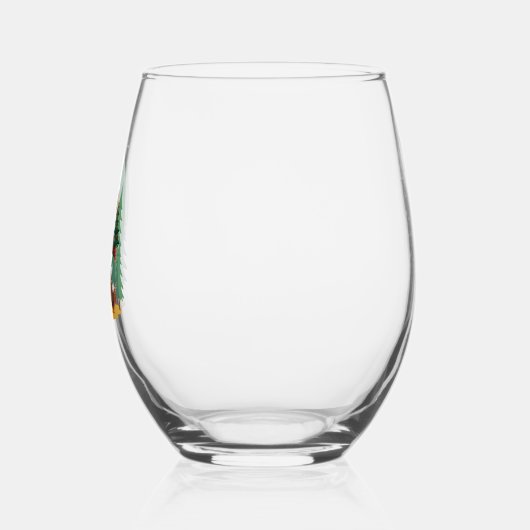 Bigfoot Christmas Tree Santa Hat (1) Wijnglas Zonder Voet (Links)