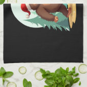 Bigfoot Christmas Tree Santa Hat (2) Theedoek (Gevouwen)