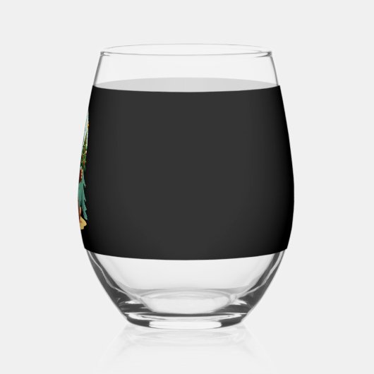 Bigfoot Christmas Tree Santa Hat (2) Wijnglas Zonder Voet (Links)