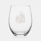 Bigfoot Christmas Tree Santa Hat (2) Wijnglas Zonder Voet (Achterkant)