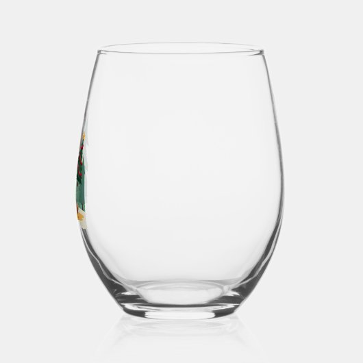 Bigfoot Christmas Tree Santa Hat (2) Wijnglas Zonder Voet (Links)