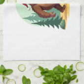 Bigfoot Christmas Tree Santa Hat (3) Theedoek (Gevouwen)