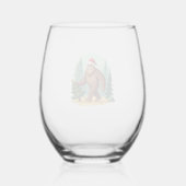 Bigfoot Christmas Tree Santa Hat (3) Wijnglas Zonder Voet (Achterkant)
