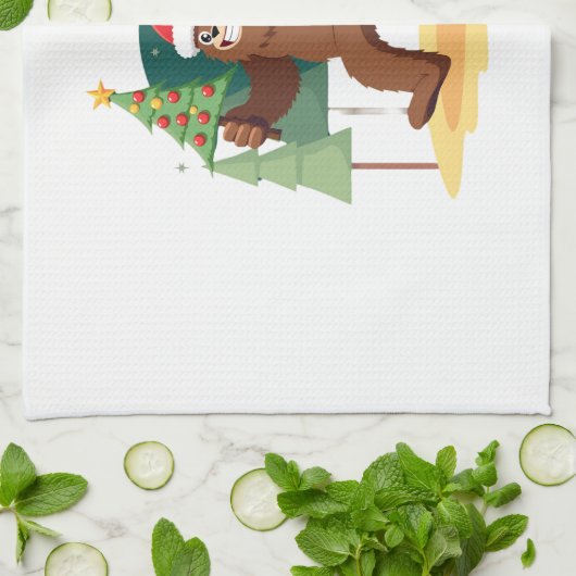 Bigfoot Christmas Tree Santa Hat (4) Theedoek (Gevouwen)