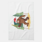 Bigfoot Christmas Tree Santa Hat (4) Theedoek (Verticaal)