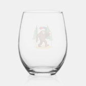 Bigfoot Christmas Tree Santa Hat (4) Wijnglas Zonder Voet (Achterkant)