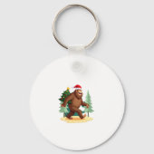 Bigfoot Christmas Tree Santa Hat (5) Sleutelhanger (Voorkant)