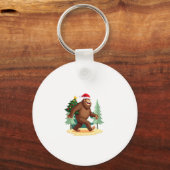 Bigfoot Christmas Tree Santa Hat (5) Sleutelhanger (Voorkant)