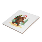 Bigfoot Christmas Tree Santa Hat (5) Tegeltje (Zijkant)