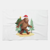 Bigfoot Christmas Tree Santa Hat (5) Theedoek (Horizontaal)