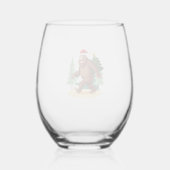 Bigfoot Christmas Tree Santa Hat (5) Wijnglas Zonder Voet (Achterkant)