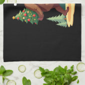 Bigfoot Christmas Tree Santa Hat Theedoek (Gevouwen)