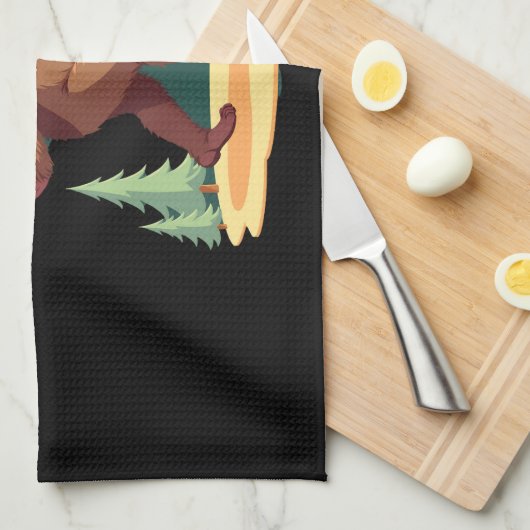 Bigfoot Christmas Tree Santa Hat Theedoek (Quarter Fold)