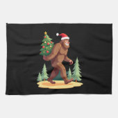 Bigfoot Christmas Tree Santa Hat Theedoek (Horizontaal)
