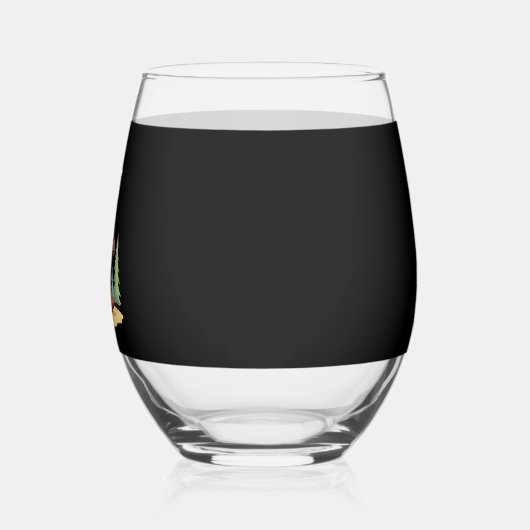 Bigfoot Christmas Tree Santa Hat Wijnglas Zonder Voet (Links)