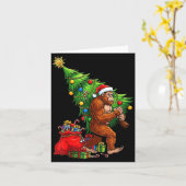 Bigfoot Christmas Tree Xmas Lights Funny Sasquatch Kaart (Gele Bloem)