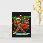 Bigfoot Christmas Tree Xmas Sasquatch Funny Lights Kaart (Gele Bloem)