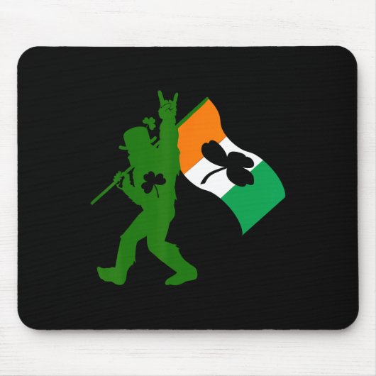 Bigfoot Clover Leaf St Patricks Day Irish Sasquatc Muismat (Voorkant)