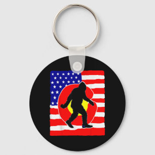 Bigfoot Colorado Amerikaanse Vlag Sasquatch Patrio Sleutelhanger