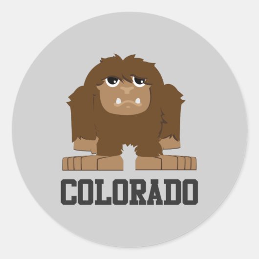 Bigfoot Colorado Ronde Sticker (Voorkant)