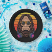 Bigfoot Cool Dragen van een bril en hoofdtelefoon Papieren Bordje (Feest)