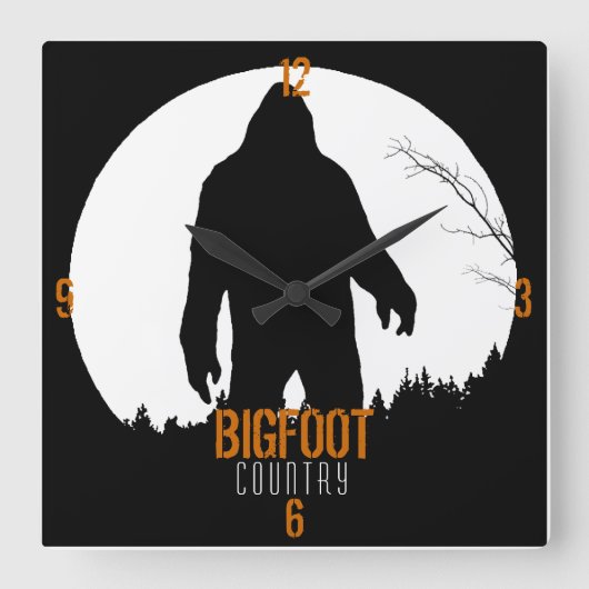 Bigfoot Country Clock Vierkante Klok (Voorkant)