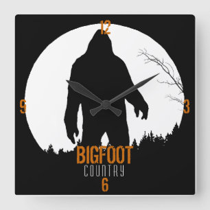 Bigfoot Country Clock Vierkante Klok