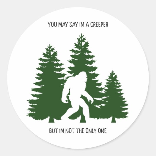 Bigfoot creeper grappige sticker (Voorkant)