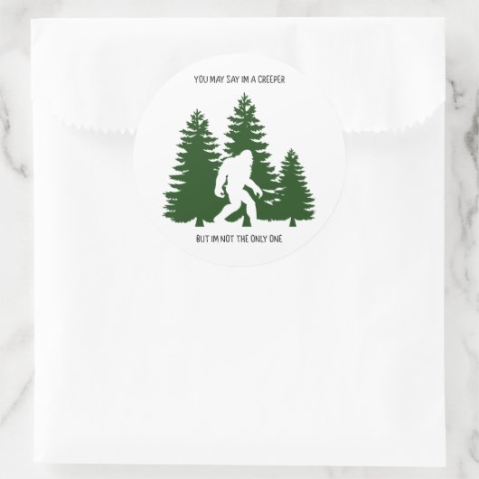 Bigfoot creeper grappige sticker (Tas)