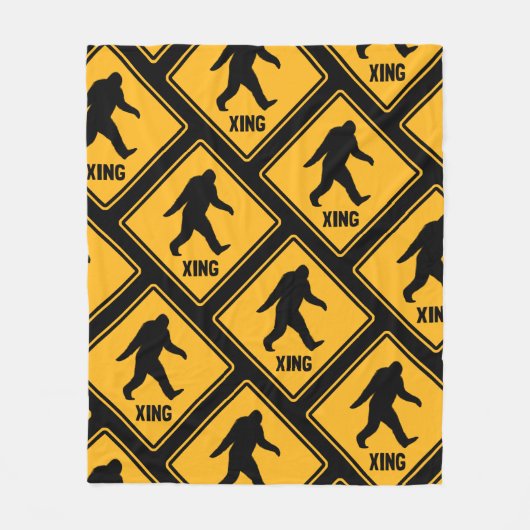 Bigfoot Crossing Signs Pattern Sasquatch Squatchy Fleece Deken (Voorkant)