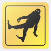 Bigfoot Crossing Vierkante Sticker (Voorkant)