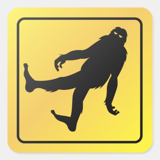 Bigfoot Crossing Vierkante Sticker (Voorkant)