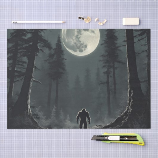 Bigfoot Cryptid Decoupage Tissuepapier (Craft)