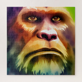 Bigfoot Cryptid Kleurrijke Waterverf Kunst Legpuzzel
