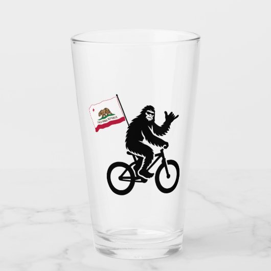 Bigfoot Cycling California Vlag Glas (Voorkant)