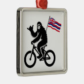 Bigfoot Cycling Hawaii Flag Metalen Ornament (Rechts)