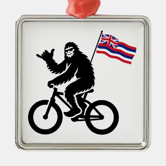 Bigfoot Cycling Hawaii Flag Metalen Ornament (Voorkant)