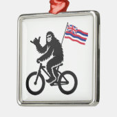 Bigfoot Cycling Hawaii Flag Metalen Ornament (Links)