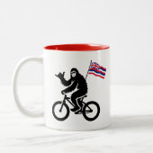 Bigfoot Cycling Hawaii Flag Tweekleurige Koffiemok (Links)