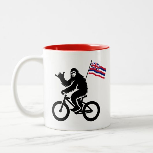 Bigfoot Cycling Hawaii Flag Tweekleurige Koffiemok (Links)