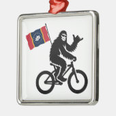 Bigfoot Cycling Mississippi Flag Metalen Ornament (Links)