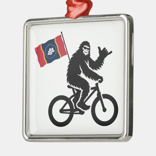 Bigfoot Cycling Mississippi Flag Metalen Ornament (Links)