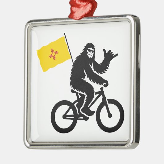 Bigfoot Cycling New Mexico Flag Metalen Ornament (Links)
